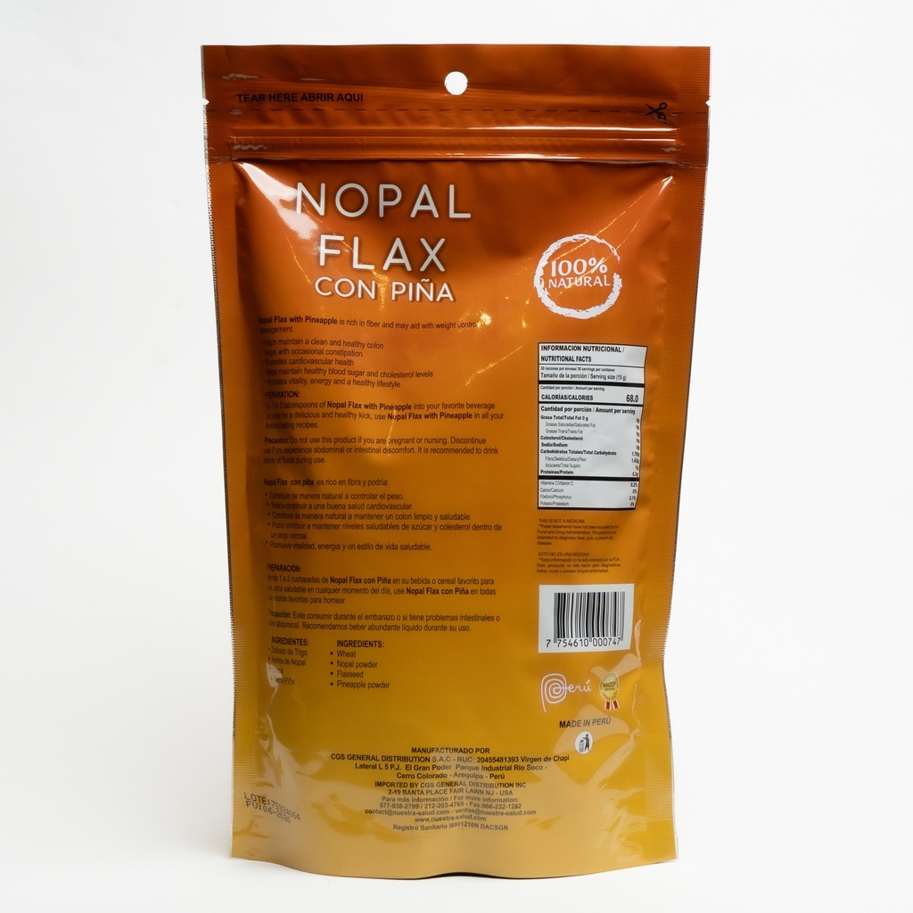 Nopal Flax Linaza con Piña