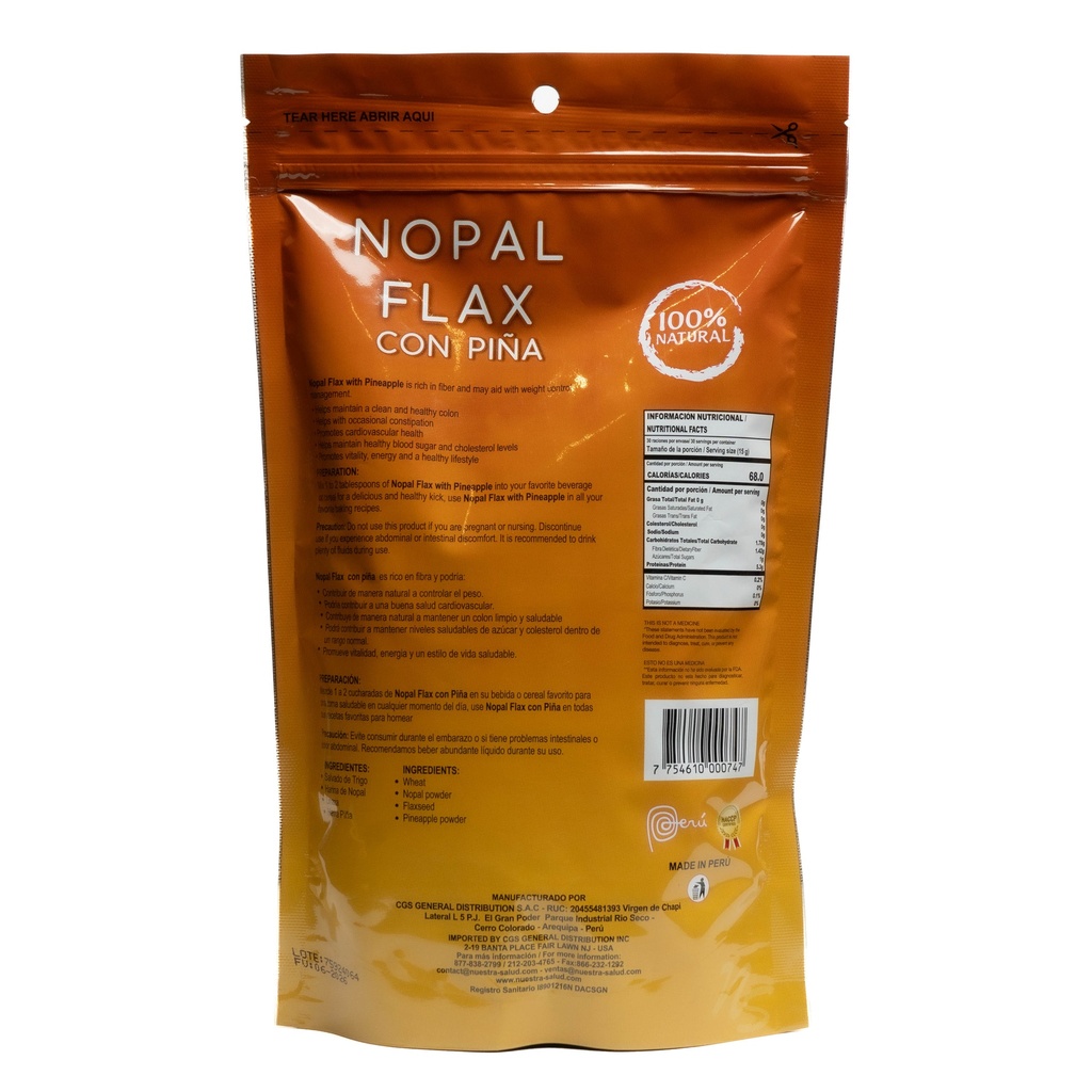 Nopal Flax Linaza con Piña