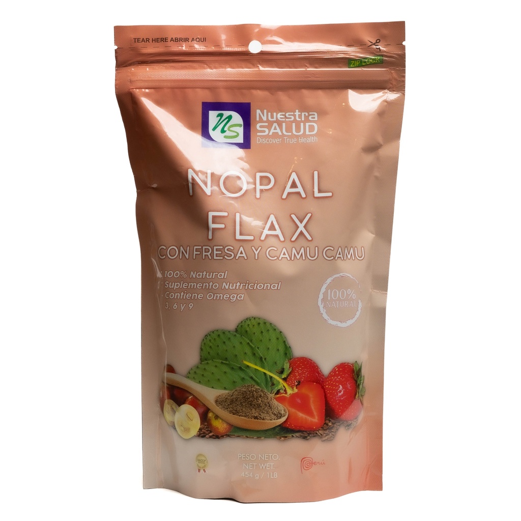 Nopal Flax con Fresa y Camu Camu